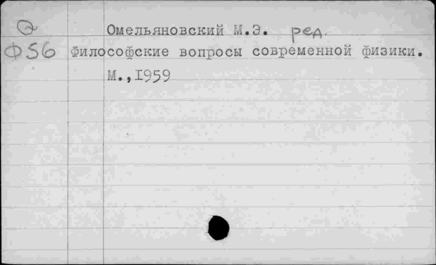 ﻿Омедьяковский М.Э..
Философские вопросы современной физики
М.,1959